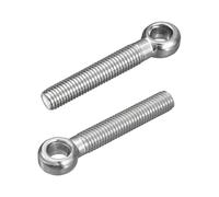 sourcing map 4Pcs M12 x 75mm Lifting Eye Bolts, 304 Stainless Steel Machinery Shoulder Swing Bolt Lifting Ring Eyebolt for Pipeline Gate Valves, Building Steel Pipe Fasteners, Silver