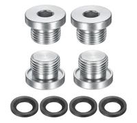 sourcing map 4Pcs M18x1.5 Inner Hex Head Pipe Fitting Plug, Universal Carbon Steel Thread Socket Plug with Black O-Ring for Terminate Pipe Ends or Replacement Drains
