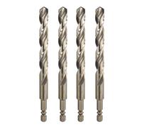 sourcing map 4pcs M35 High Speed Steel Cobalt Twist Drill Bit 10mm/0.04" Dia with Quick Change 1/4" Hex Shank Jobber Drill Bit for Metal, Steel, Copper, Aluminum, Zinc Alloy