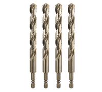 sourcing map 4pcs M35 High Speed Steel Cobalt Twist Drill Bit 11mm/0.04" Dia with Quick Change 1/4" Hex Shank Jobber Drill Bit for Metal, Steel, Copper, Aluminum, Zinc Alloy
