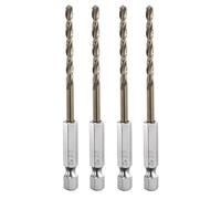 sourcing map 4pcs M35 High Speed Steel Cobalt Twist Drill Bit 3.5mm/0.04" Dia with Quick Change 1/4" Hex Shank Jobber Drill Bit for Metal, Steel, Copper, Aluminum, Zinc Alloy