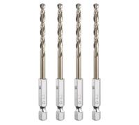 sourcing map 4pcs M35 High Speed Steel Cobalt Twist Drill Bit 4.2mm/0.04" Dia with Quick Change 1/4" Hex Shank Jobber Drill Bit for Metal, Steel, Copper, Aluminum, Zinc Alloy