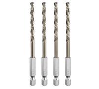 sourcing map 4pcs M35 High Speed Steel Cobalt Twist Drill Bit 4.5mm/0.04" Dia with Quick Change 1/4" Hex Shank Jobber Drill Bit for Metal, Steel, Copper, Aluminum, Zinc Alloy
