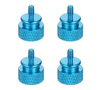 sourcing map 4Pcs M3x6 Aluminum Thumb Screws, 12x16mm(ODxH) Computer Case Thumb Screws for PC Side Panel Motherboard Mounting Screw, Azure