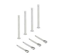 sourcing map 4Pcs M5x100mm Clevis Pins, 304 Stainless Steel Single Hole Flat Head Hitch Fastener Lock Systems with Cotter Pins for Furniture Installation Trailer Lawn Mower, Silver