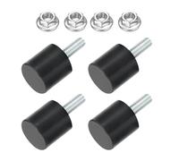 sourcing map 4Pcs M6 Thread Rubber Mounts, Vibration Isolators, Cylindrical Shock Absorber with Studs 25 x 20mm with Non-Slip Nuts