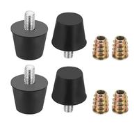 sourcing map 4Pcs M6 x 10mm Thread Adjustable Furniture Levelers, 20x26mm Furniture Leveling Feet Screws in Threaded Glide Leveling Floor Protector for Table Chair Cabinet Legs