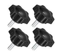 sourcing map 4Pcs M6 x 16mm Star Knobs, Plastic Hex Shaped Clamping Knob Screw Hand Tightening Replacement Knob for Umbrella Base Replacement knob