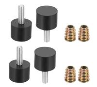 sourcing map 4Pcs M6 x 17mm Thread Adjustable Furniture Levelers, 20x33mm Furniture Leveling Feet Screws in Threaded Glide Leveling Floor Protector for Table Chair Cabinet Legs