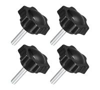 sourcing map 4Pcs M6 x 25mm Star Knobs, Plastic Hex Shaped Clamping Knob Screw Hand Tightening Replacement Knob for Umbrella Base Replacement knob