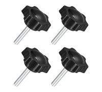 sourcing map 4Pcs M6 x 30mm Star Knobs, Plastic Hex Shaped Clamping Knob Screw Hand Tightening Replacement Knob for Umbrella Base Replacement knob