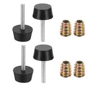 sourcing map 4Pcs M6 x 38mm Thread Adjustable Furniture Levelers, 30x54mm Furniture Leveling Feet Screws in Threaded Glide Leveling Floor Protector for Table Chair Cabinet Legs