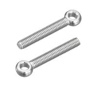sourcing map 4Pcs M6 x 40mm Lifting Eye Bolts, 304 Stainless Steel Machinery Shoulder Swing Bolt Lifting Ring Eyebolt for Pipeline Gate Valves, Building Steel Pipe Fasteners, Silver