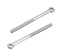 sourcing map 4Pcs M6 x 90mm Lifting Eye Bolts, 304 Stainless Steel Machinery Shoulder Swing Bolt Lifting Ring Eyebolt for Pipeline Gate Valves, Building Steel Pipe Fasteners, Silver