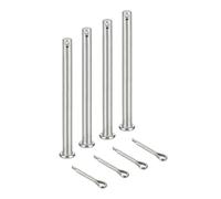 sourcing map 4Pcs M6x100mm Clevis Pins, 304 Stainless Steel Single Hole Flat Head Hitch Fastener Lock Systems with Cotter Pins for Furniture Installation Trailer Lawn Mower, Silver