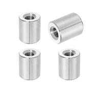 sourcing map 4Pcs M6x1x12mm Round Coupling Nuts, Stainless Steel Connector Nut Fasteners Rod Hardware Nuts 12mm OD for Threaded Rod, Industrial Construction Fasteners, Silver