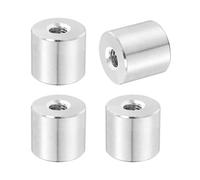 sourcing map 4Pcs M6x1x12mm Round Coupling Nuts, Stainless Steel Connector Nut Fasteners Rod Hardware Nuts 16mm OD for Threaded Rod, Industrial Construction Fasteners, Silver