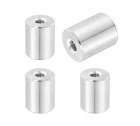 sourcing map 4Pcs M6x1x20mm Round Coupling Nuts, Stainless Steel Connector Nut Fasteners Rod Hardware Nuts 16mm OD for Threaded Rod, Industrial Construction Fasteners, Silver