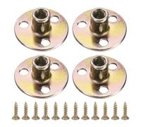 sourcing map 4Pcs M8 T-Nuts, Zinc Plated Steel Brad Hole Tee Nut with Screws, 3-Hole Round Base Weld Nuts 17.2mm Height Through Hole Flange, Multicolor