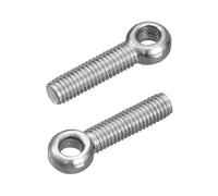 sourcing map 4Pcs M8 x 35mm Lifting Eye Bolts, 304 Stainless Steel Machinery Shoulder Swing Bolt Lifting Ring Eyebolt for Pipeline Gate Valves, Building Steel Pipe Fasteners, Silver