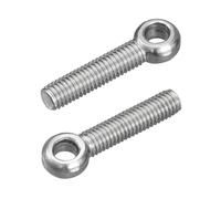 sourcing map 4Pcs M8 x 40mm Lifting Eye Bolts, 304 Stainless Steel Machinery Shoulder Swing Bolt Lifting Ring Eyebolt for Pipeline Gate Valves, Building Steel Pipe Fasteners, Silver