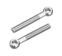 sourcing map 4Pcs M8 x 60mm Lifting Eye Bolts, 304 Stainless Steel Machinery Shoulder Swing Bolt Lifting Ring Eyebolt for Pipeline Gate Valves, Building Steel Pipe Fasteners, Silver
