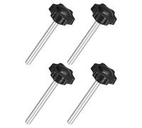 sourcing map 4Pcs M8 x 80mm Star Knobs, Plastic Hex Shaped Clamping Knob Screw Hand Tightening Replacement Knob for Umbrella Base Replacement knob