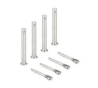 sourcing map 4Pcs M8x70mm Clevis Pins, 304 Stainless Steel Single Hole Flat Head Hitch Fastener Lock Systems with Cotter Pins for Furniture Installation Trailer Lawn Mower, Silver