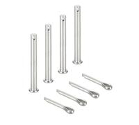 sourcing map 4Pcs M8x80mm Clevis Pins, 304 Stainless Steel Single Hole Flat Head Hitch Fastener Lock Systems with Cotter Pins for Furniture Installation Trailer Lawn Mower, Silver