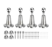 sourcing map 4Pcs Magnetic Door Stopper, 304 Stainless Steel Magnetic Door Stop Catch, Soft-Catch Brushed Nickel Hold Door Open Wall Mount for Bottom of Door, Silver