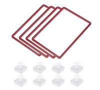 sourcing map 4pcs Magnetic Label Holder, 12 x 9 Inch A4 Shelf Label Card Sign Frame with Magnets Base Warehouse Shelf Labeling Card Inserts Plastic Protectors for Metal Shelf Rack, Red