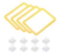 sourcing map 4pcs Magnetic Label Holder, 6 x 4 Inch A6 Shelf Label Card Sign Frame with Magnets Base Warehouse Shelf Labeling Card Inserts Plastic Protectors for Metal Shelf Rack, Yellow