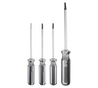 sourcing map 4pcs Magnetic Triangle Screwdriver TA18 TA20 TA23 TA30 Steel Triangular Head Screw Driver with Non-Slip Handle for Appliances Repair Improvement, Black