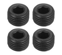 sourcing map 4Pcs Male Thread Socket Pipe Plugs, M14-1.5x10mm Carbon Steel Internal Hex Thread Pipe Caps for Pipe Fitting and Sealing, Black