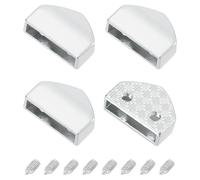 sourcing map 4Pcs Metal Belt Buckle End Tips, 0.75" Wide Pentagon Webbing Zipper Tips Clip Buckles with Screws for DIY Sewing Craft Purse Belt Repair, Silver Tone