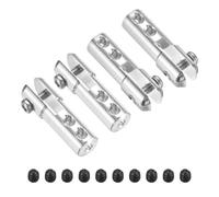 sourcing map 4Pcs Metal Clevis M2 Thread Aluminum Alloy Clevis Servo Horn Tie Rod Chuck Connector with Screws for RC Airplane Car Helicopter Model Replacements,Silver