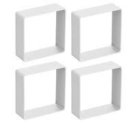 sourcing map 4pcs Metal Cookie Cutters Set, Aluminum Alloy Square Cookie Cutter Cookie Baking for Making Cake, Biscuit, Sandwich, Silver