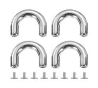 sourcing map 4Pcs Metal D-Ring Connector Buckles, Alloy Arch Bridge D-Ring Buckles Chain Strap Connector with Screws for Leather Crafts (Grey, 1.2 x 0.2 Inch)