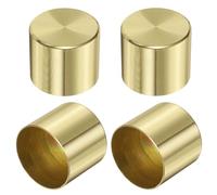 sourcing map 4Pcs Metal Furniture Feet Cover, 1.3 x 1.14 Inch Round Furniture Pads Leg Cover Gold Table Foot Cap Floor Protector for Chair, Table, Sofa, Bed