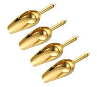 sourcing map 4pcs Metal Ice Scoop, 11 Inch Stainless Steel Ice Scooper for Kitchen Party Bar Wedding Use, Gold