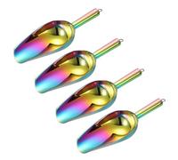 sourcing map 4pcs Metal Ice Scoop, 11 Inch Stainless Steel Ice Scooper for Kitchen Party Bar Wedding Use, Rainbow
