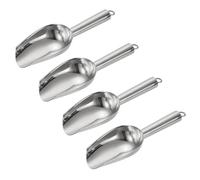 sourcing map 4pcs Metal Ice Scoop, 7.1" x 2.4"Stainless Steel Ice Scooper for Kitchen Party Bar Wedding Use, Silver