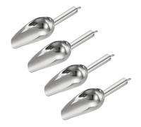 sourcing map 4pcs Metal Ice Scoop, 8.2" x 2.7"Stainless Steel Ice Scooper for Kitchen Party Bar Wedding Use, Silver