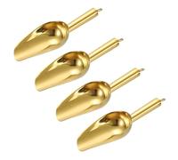 sourcing map 4pcs Metal Ice Scoop, 8.5" x 2.7"Stainless Steel Ice Scooper for Kitchen Party Bar Wedding Use, Gold