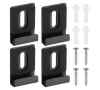 sourcing map 4Pcs Metal Mirror Holder Clips, Mirror Hangers Hardware Kit with Screws & Rubber Pads Large Size for Wall Mounting Frameless Mirrors, Wall Tile, Billboards Display, Black