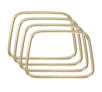 sourcing map 4Pcs Metal Purse Handle, Trapezoid Handbag Ring Buckle Bag Handle Replacement for DIY Handmade Woven Bag Luggage Hardware Accessories, Gold