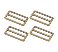 sourcing map 4Pcs Metal Slide Buckle, 2" Metal Zinc Alloy Adjustable Buckle, Flat Slide Strap Release Buckles for Backpack Purse Webbing Strap, Bronze