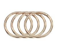 sourcing map 4pcs Metal Spring O Rings 2" Trigger Spring Keyrings Buckle Round Snap Clip for DIY Keychains Bag Purse Handbag, Gold