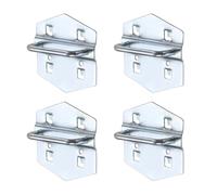 sourcing map 4Pcs Metal Square Peg Board Hooks, 1" Heavy Duty Exhibition Display Hooks Square Hole Peg U Shape for 3/8" Spaced Pegboards, Retail Shelf Rack Hook, Silver