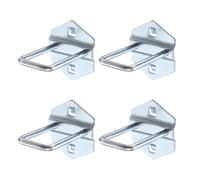 sourcing map 4Pcs Metal Square Peg Board Hooks, 2.5" Heavy Duty Exhibition Display Hooks Square Hole Peg U Shape for 3/8" Spaced Pegboards, Retail Shelf Rack Hook, Silver